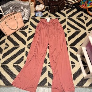 UEU Dusty Rose Wide-Leg Pants